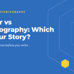 Open notebook and pen illustrating memoir vs autobiography