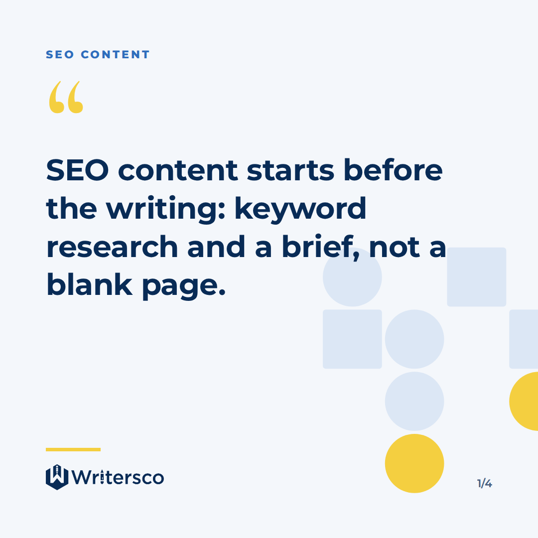 Key point from: SEO Content Writing Services: What You Should Get for Your Money