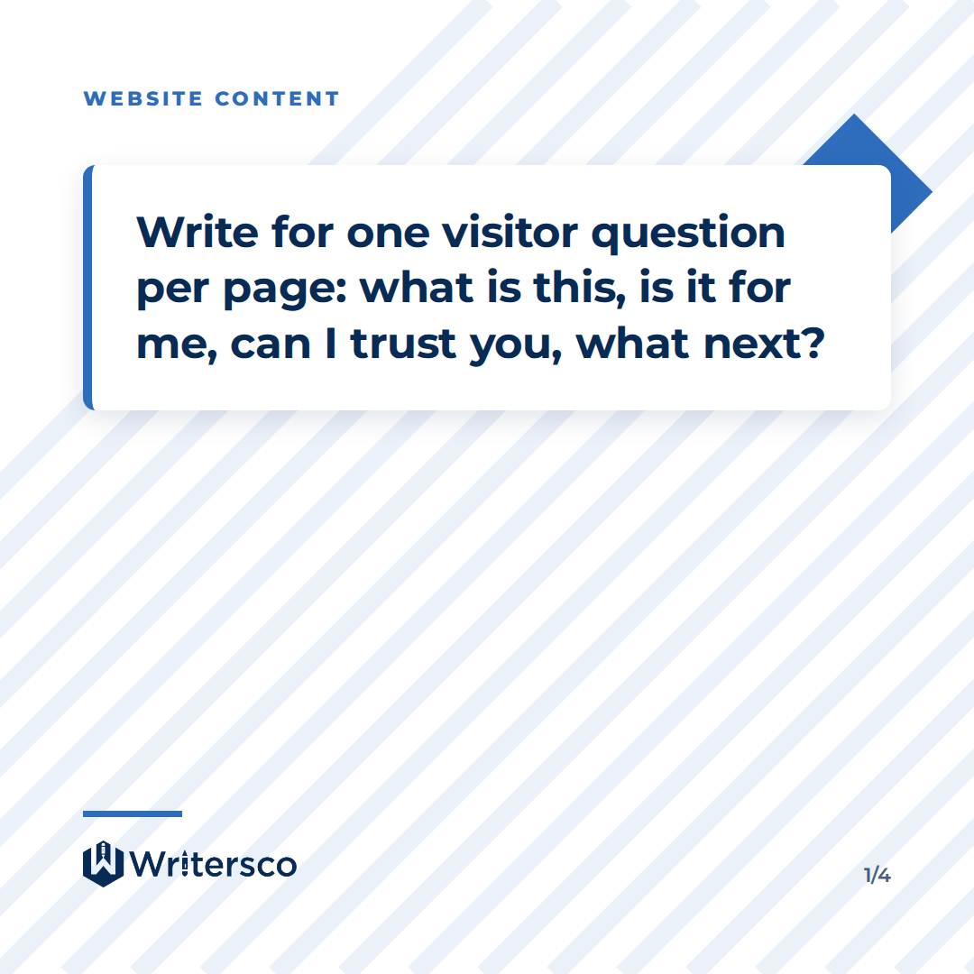 Key point from: Website Content Writing: A Page-by-Page Guide for SMEs