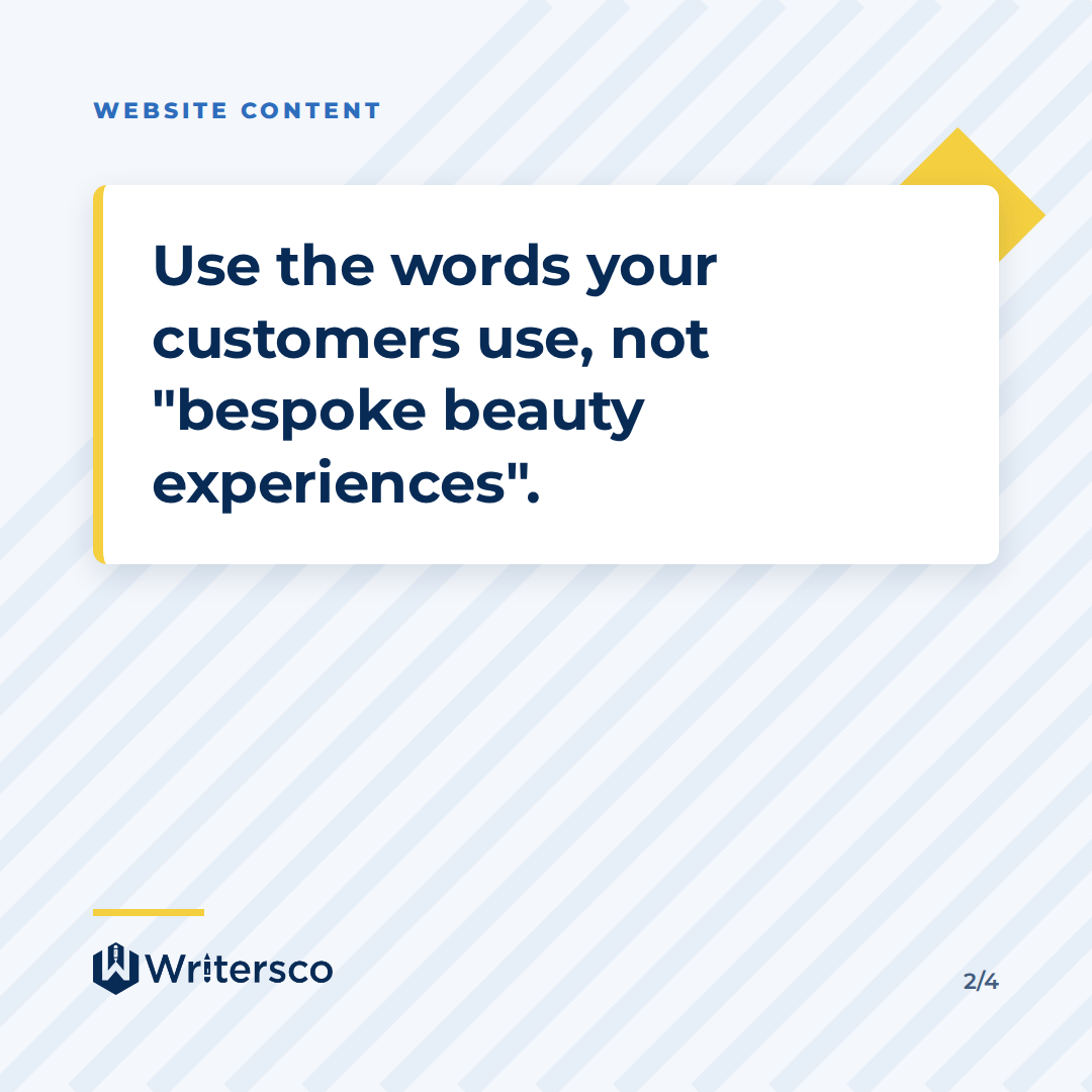 Key point from: Website Content Writing: A Page-by-Page Guide for SMEs